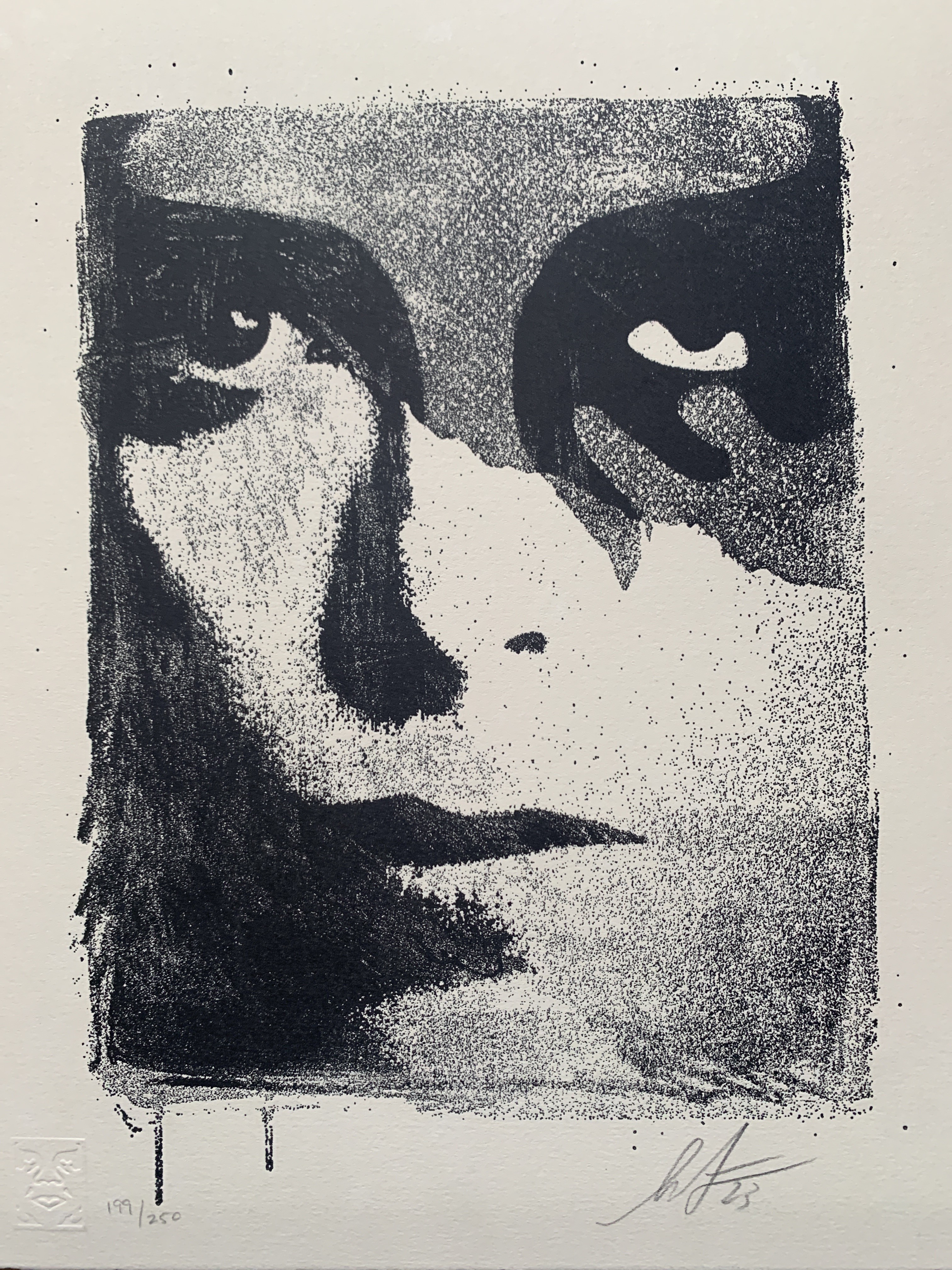 Shepard Fairey (Obey), A cracked icon letterpress Shepard Fairey (Obey), A cracked icon letterpress