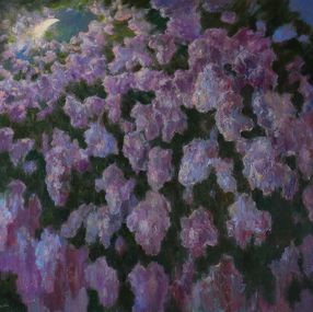 Pintura, May Night In The Blooming Garden - Lilacs painting, Nikolay Dmitriev