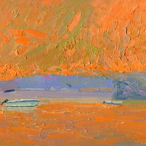 Painting, Orange sunset. Bali. Crete. Greece, Simon Kozhin