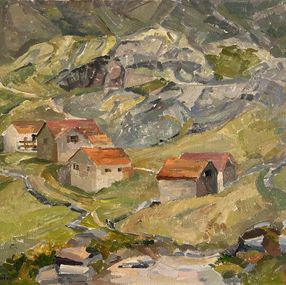 Peinture, Village de montagne, Berthe Dubois