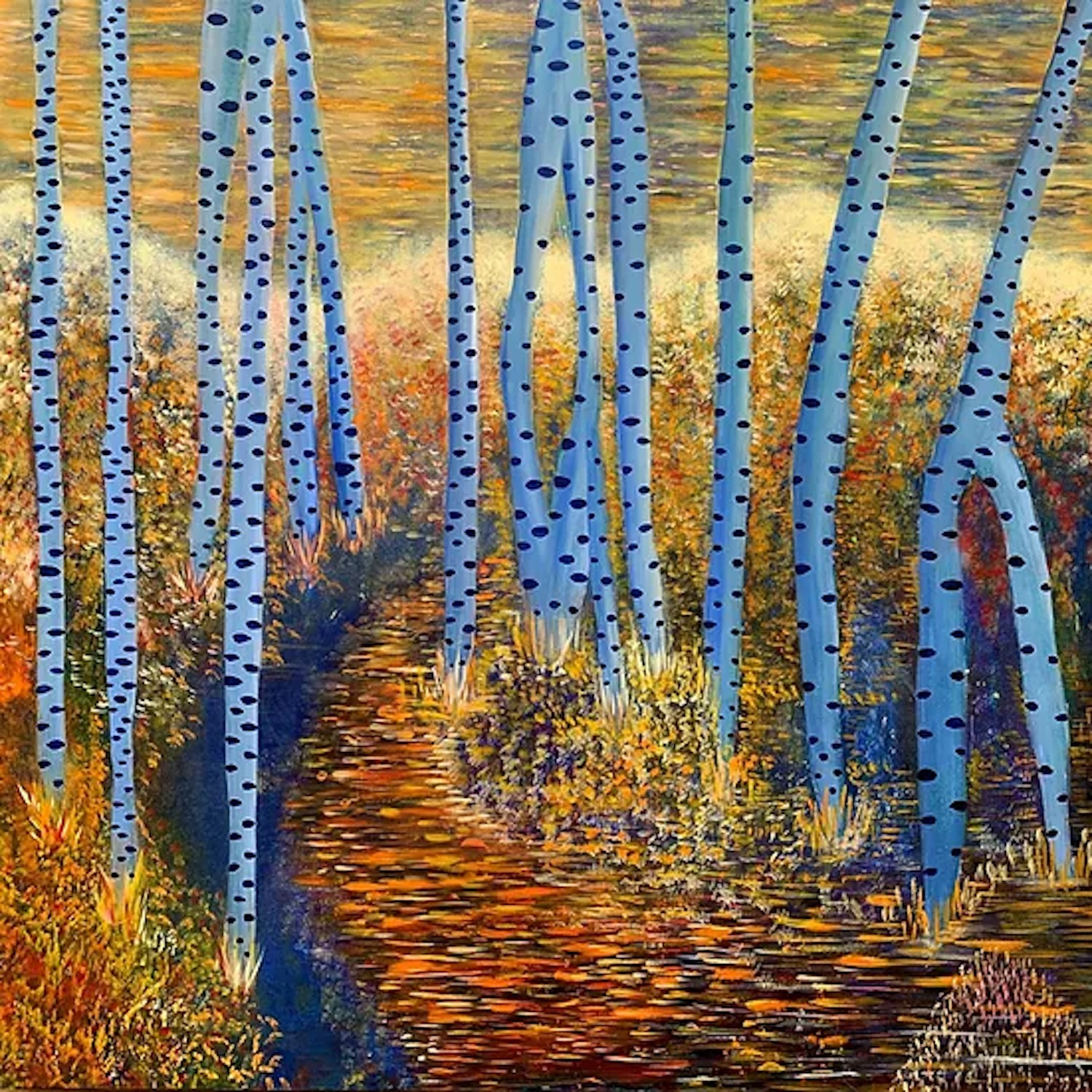 Helen Brough, Cerulean Blue Birches small Helen Brough, Cerulean Blue Birches small