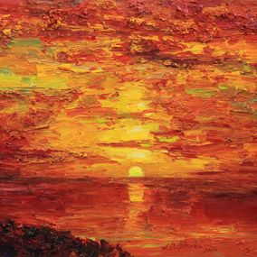 Peinture, Red colors of sunset, Alisa Onipchenko-Cherniakovska