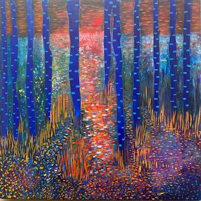 Gemälde, Birch Forest Sunset II, Helen Brough