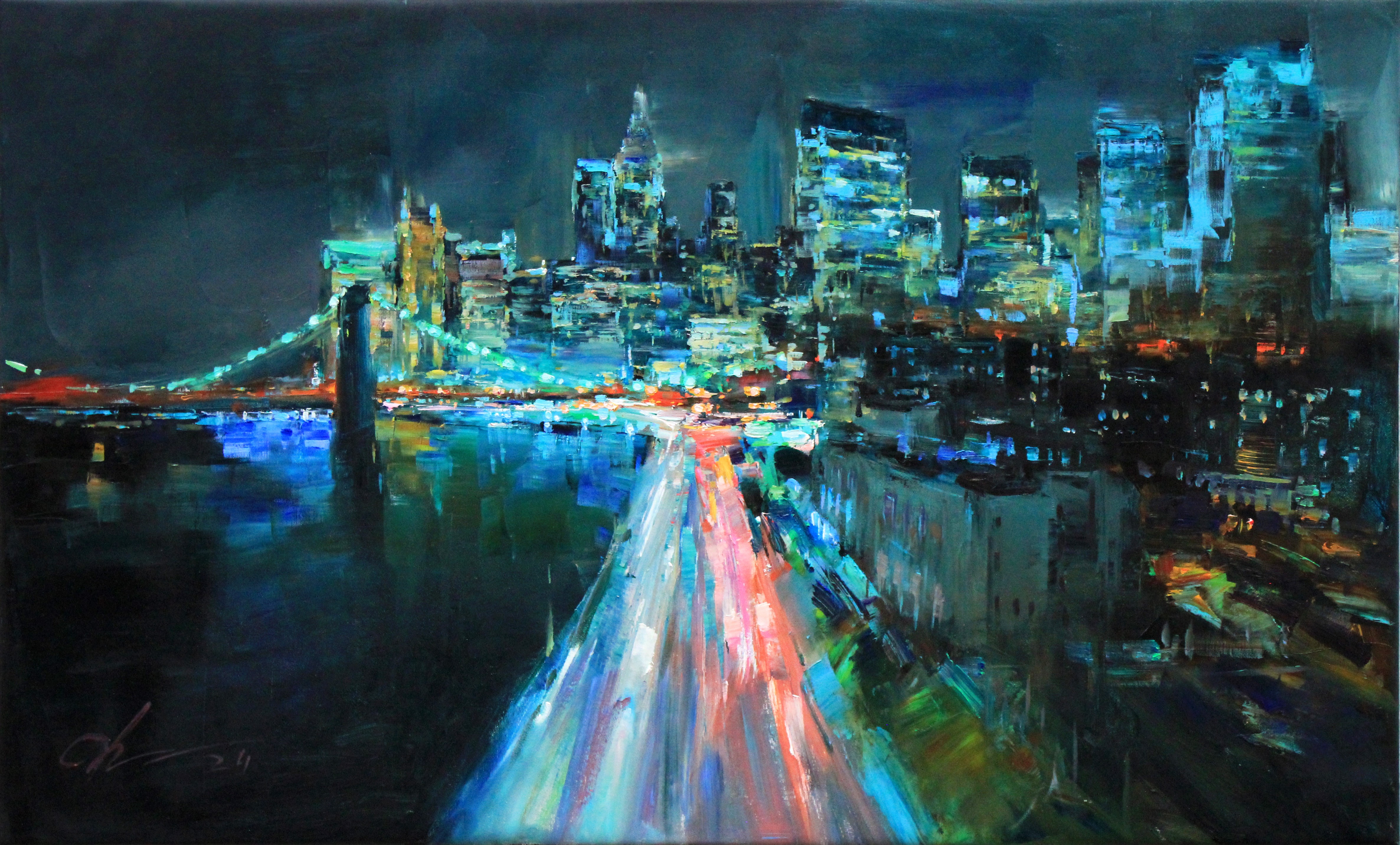 Serhii Cherniakovskyi, Evening lights of new york Serhii Cherniakovskyi, Evening lights of new york