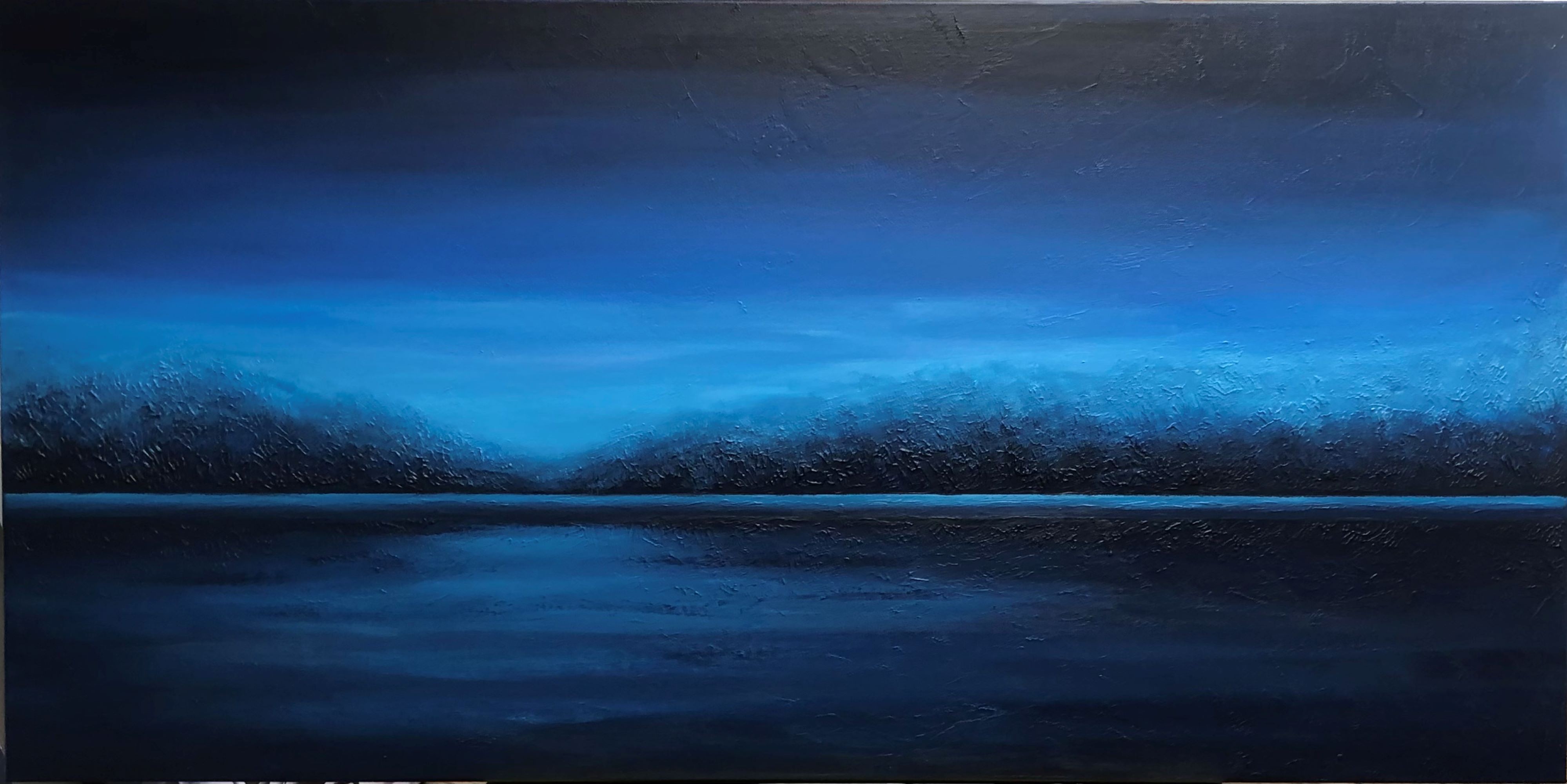 Nataliia Krykun, Deep blue water - 3d plaster minimalism impressionist seascape navy black Nataliia Krykun, Deep blue water - 3d plaster minimalism impressionist seascape navy black