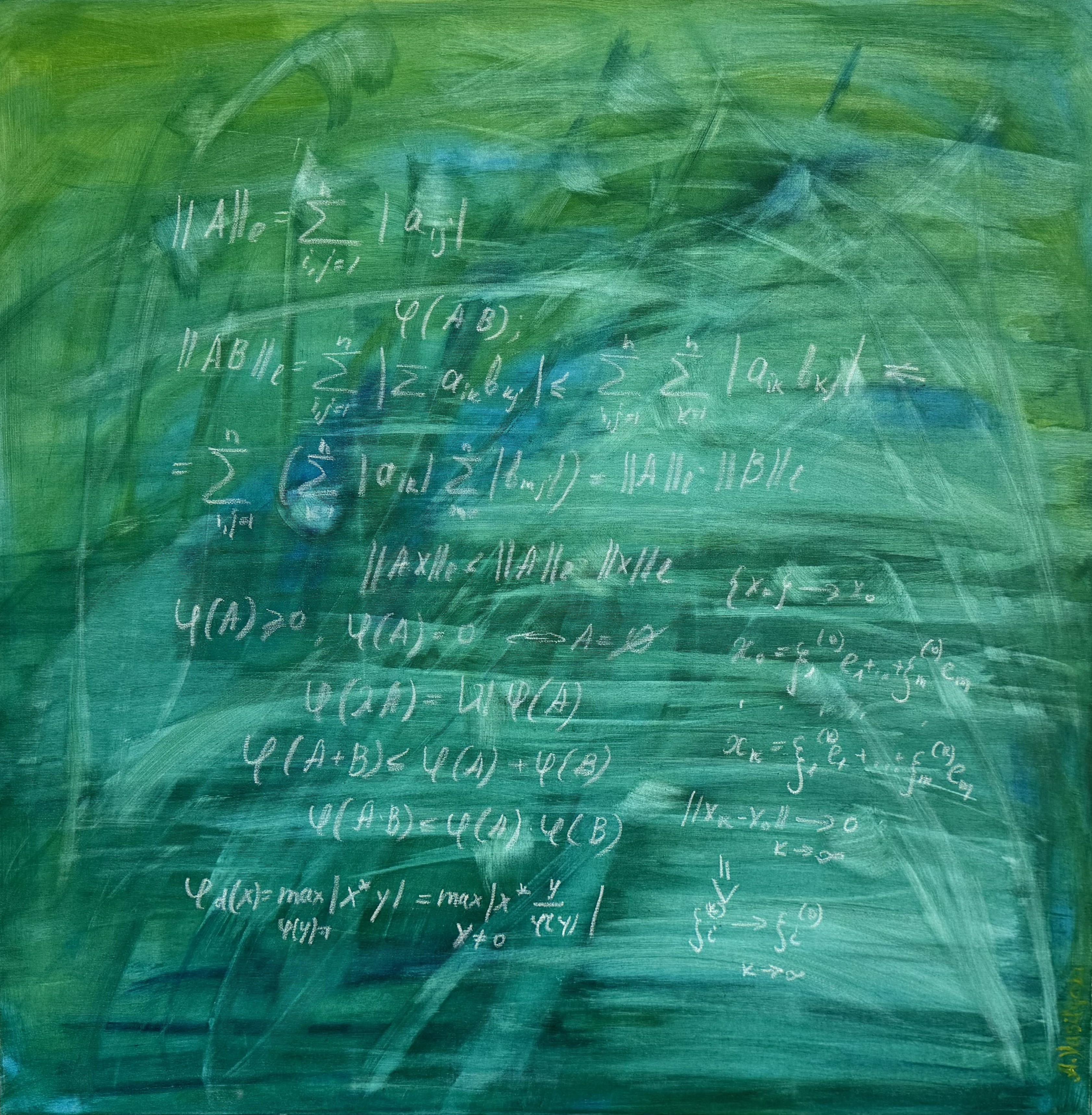 Anastasia Vasilyeva, Green Old Schoolboard with math Science Art Collection Anastasia Vasilyeva, Green Old Schoolboard with math Science Art Collection