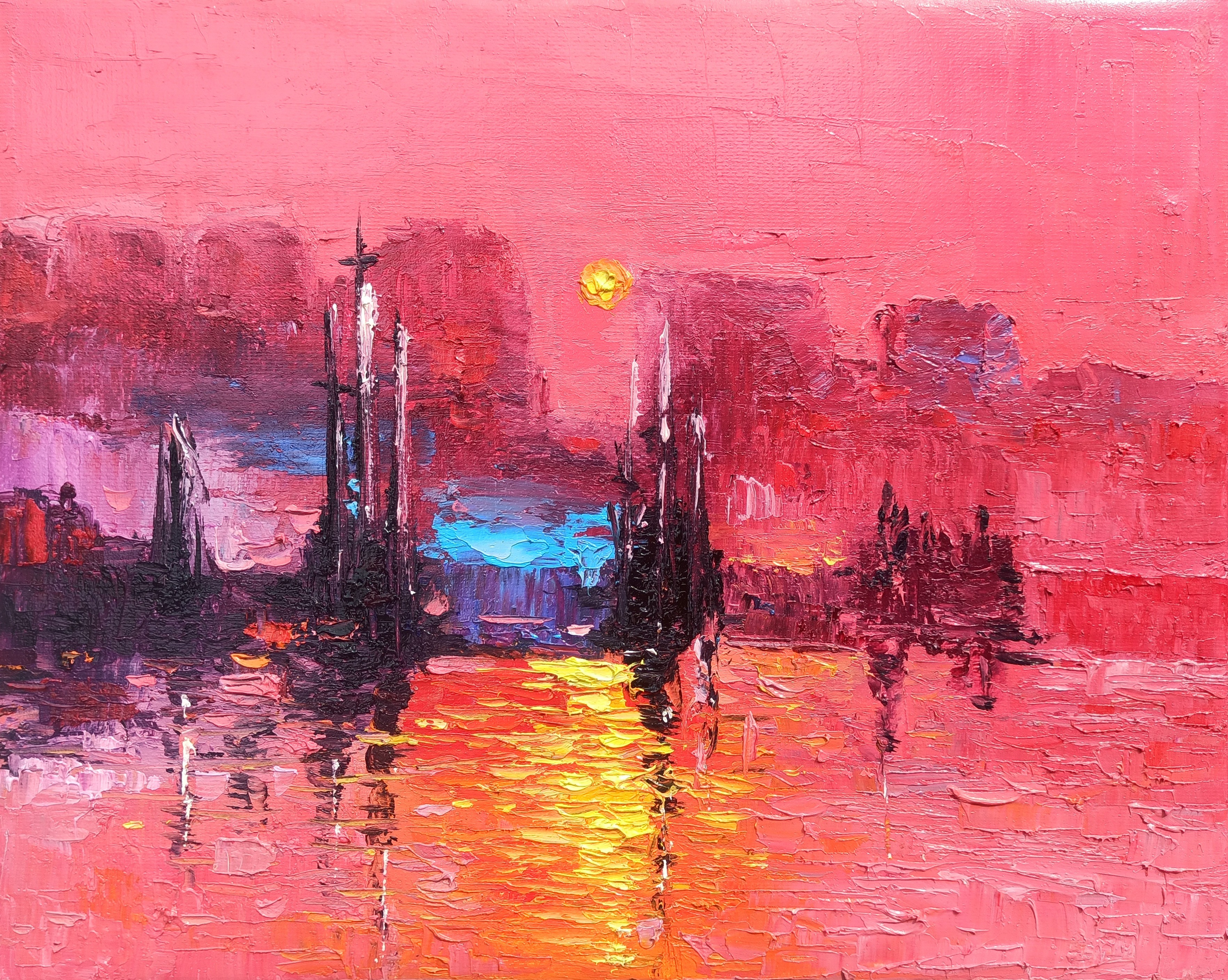 Narek Qochunc, Crimson Dusk on the Waterfront Narek Qochunc, Crimson Dusk on the Waterfront