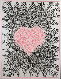 Fine Art Drawings, Untitled Love Haring, Dok