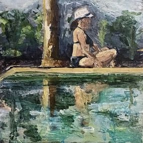 Peinture, La piscine, Anne-Sophie Larcena