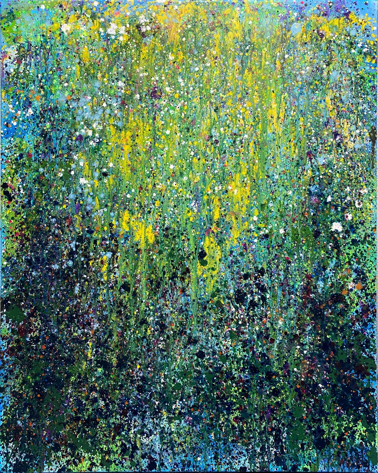 Tableau contemporain abstrait coloré Time is Monet