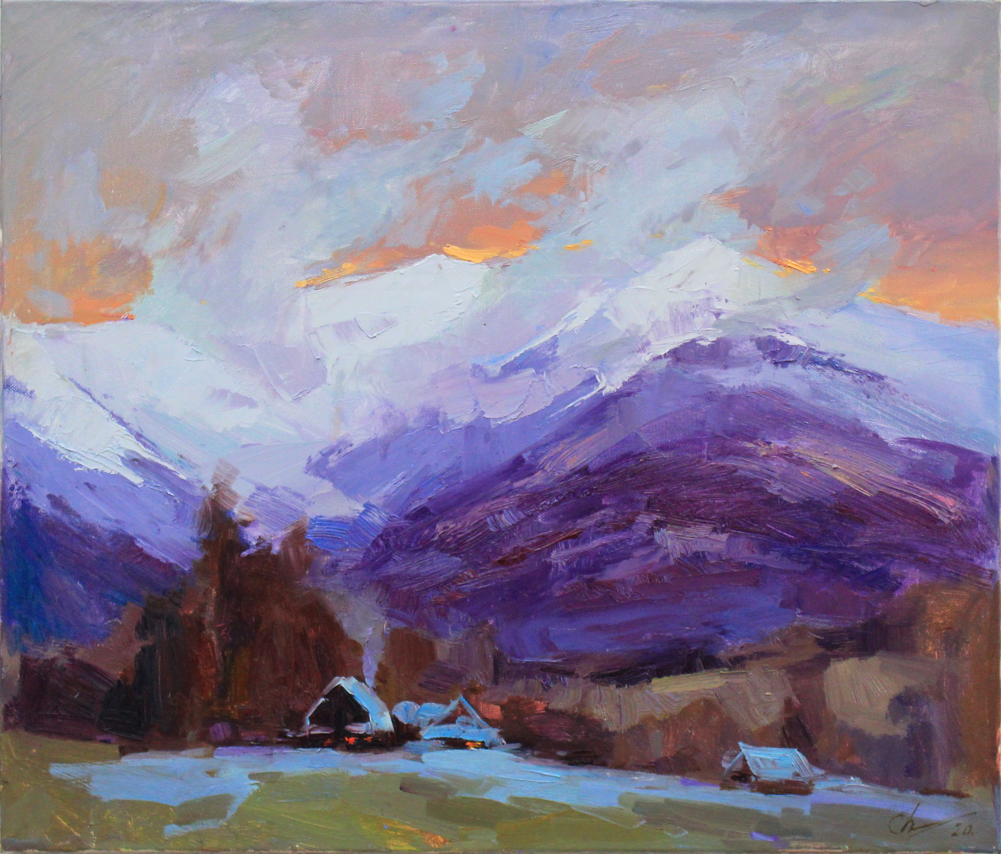 Serhii Cherniakovskyi, Evening in the mountains Serhii Cherniakovskyi, Evening in the mountains