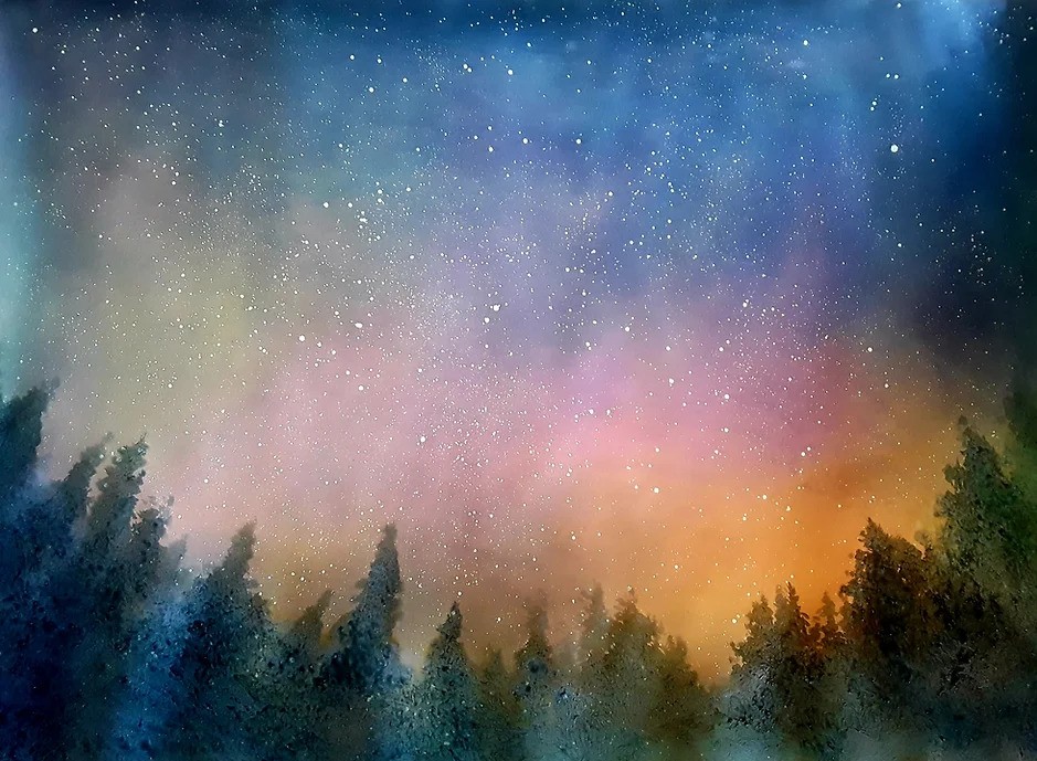 Alvaro Petritoli, Starry sky borealis highlighted Alvaro Petritoli, Starry sky borealis highlighted