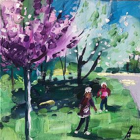 Painting, Colorful Sakura, Sona Adalyan