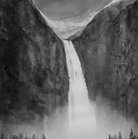 Gemälde, Waterfall mist ascending, Alvaro Petritoli
