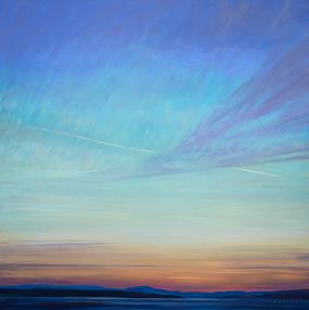 Gemälde, After sunset over Vancouver Island, Charlie Easton