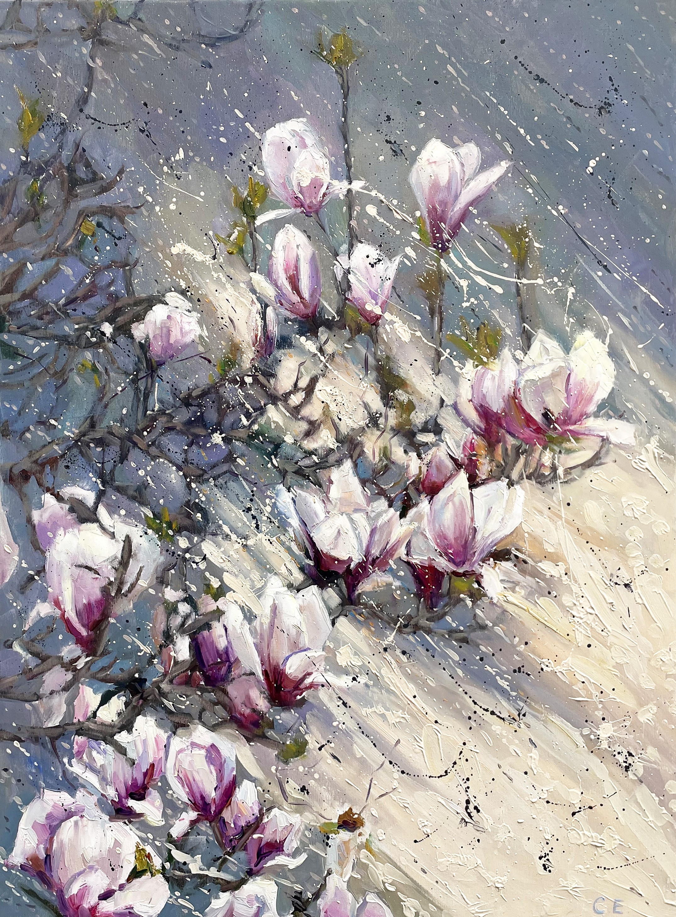 Evgeny Chernyakovsky, Magnolia branch - Original Artwork with Soft and Pastel colors Evgeny Chernyakovsky, Magnolia branch - Original Artwork with Soft and Pastel colors