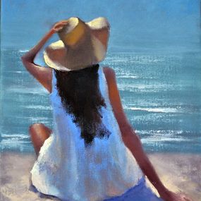 Painting, Summer, sea, beach, Elena Lukina