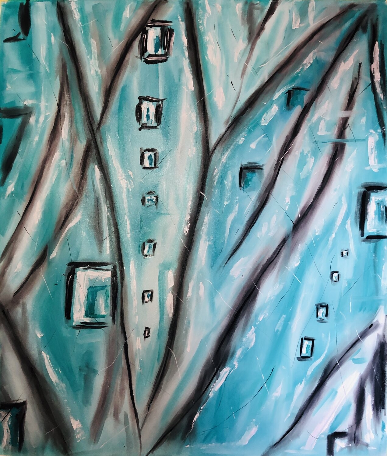 Nataliia Krykun, Turquoise lake - large XXL abstraction Nataliia Krykun, Turquoise lake - large XXL abstraction