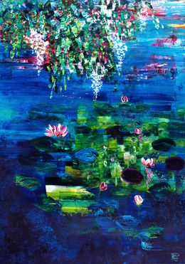 Painting, Nature - Fleurs de Nymphéas 178, Joëlle Kem Lika