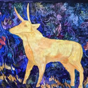 Painting, Golden Bull, Myths series, Tetiana Pchelnykova