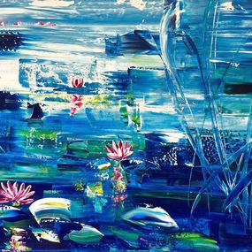 Painting, Nature - Fleurs de Nymphéas 191, Joëlle Kem Lika