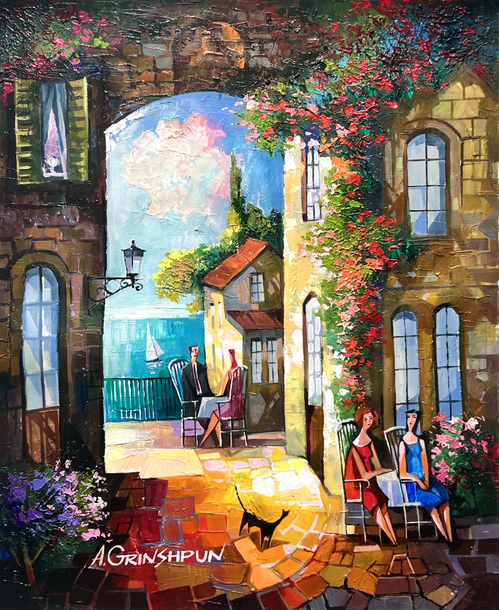 Alexander Grinshpun, French Terrace Tranquility Alexander Grinshpun, French Terrace Tranquility