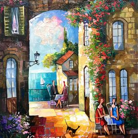 Painting, French Terrace Tranquility, Alexander Grinshpun