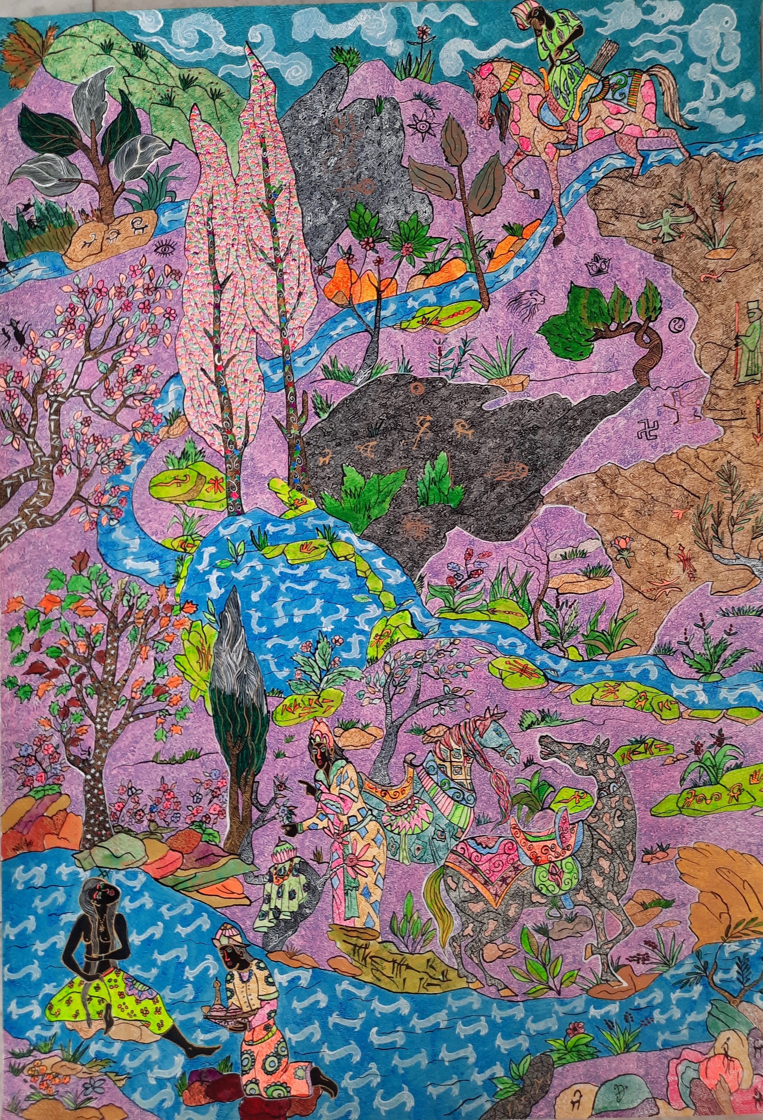 Mohammad Ariyaei, The first meeting of the Prince and her lover in the forest Mohammad Ariyaei, The first meeting of the Prince and her lover in the forest