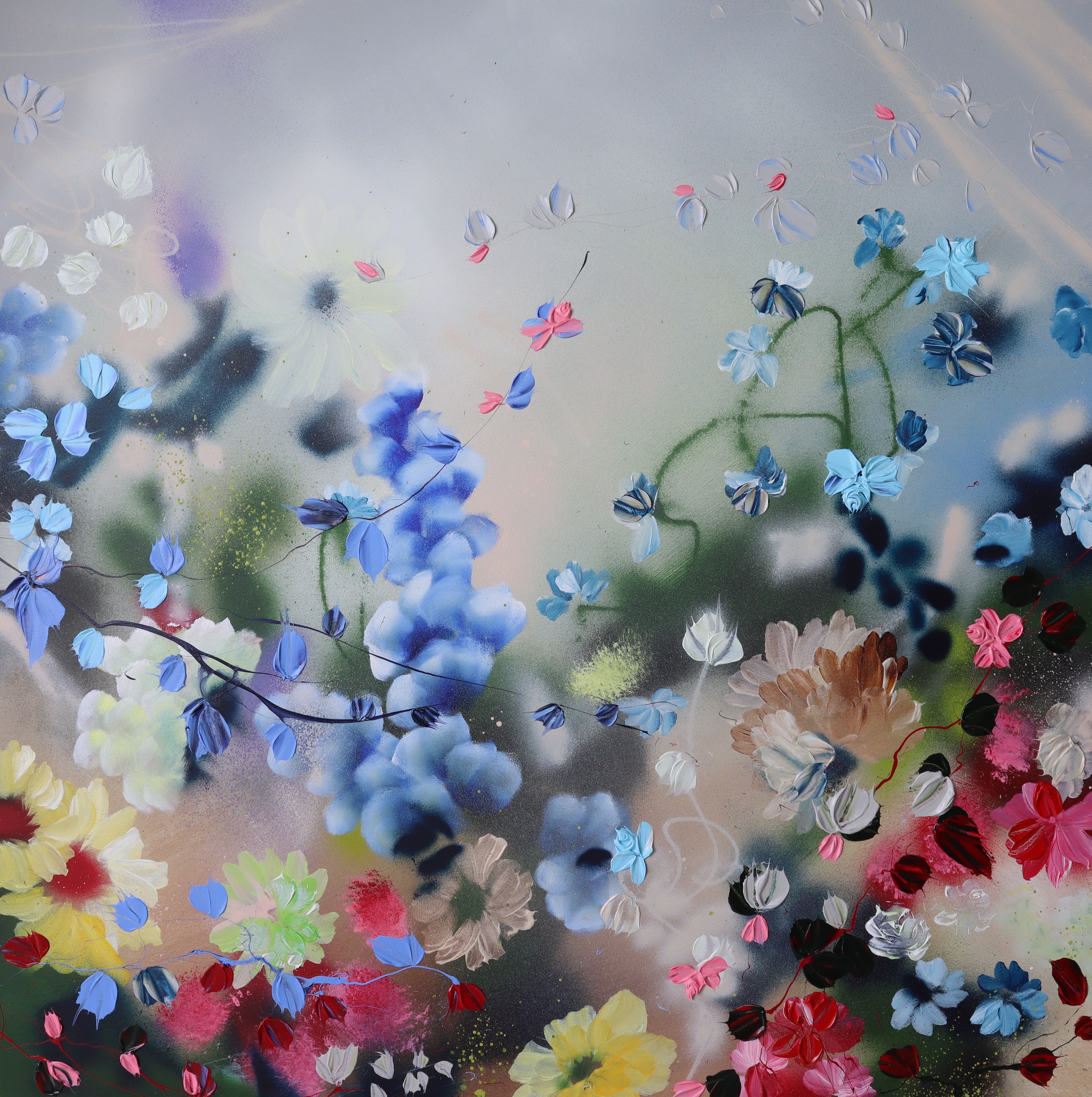 Anastassia Skopp, Square Hifuka Floral Colorful Art Anastassia Skopp, Square Hifuka Floral Colorful Art