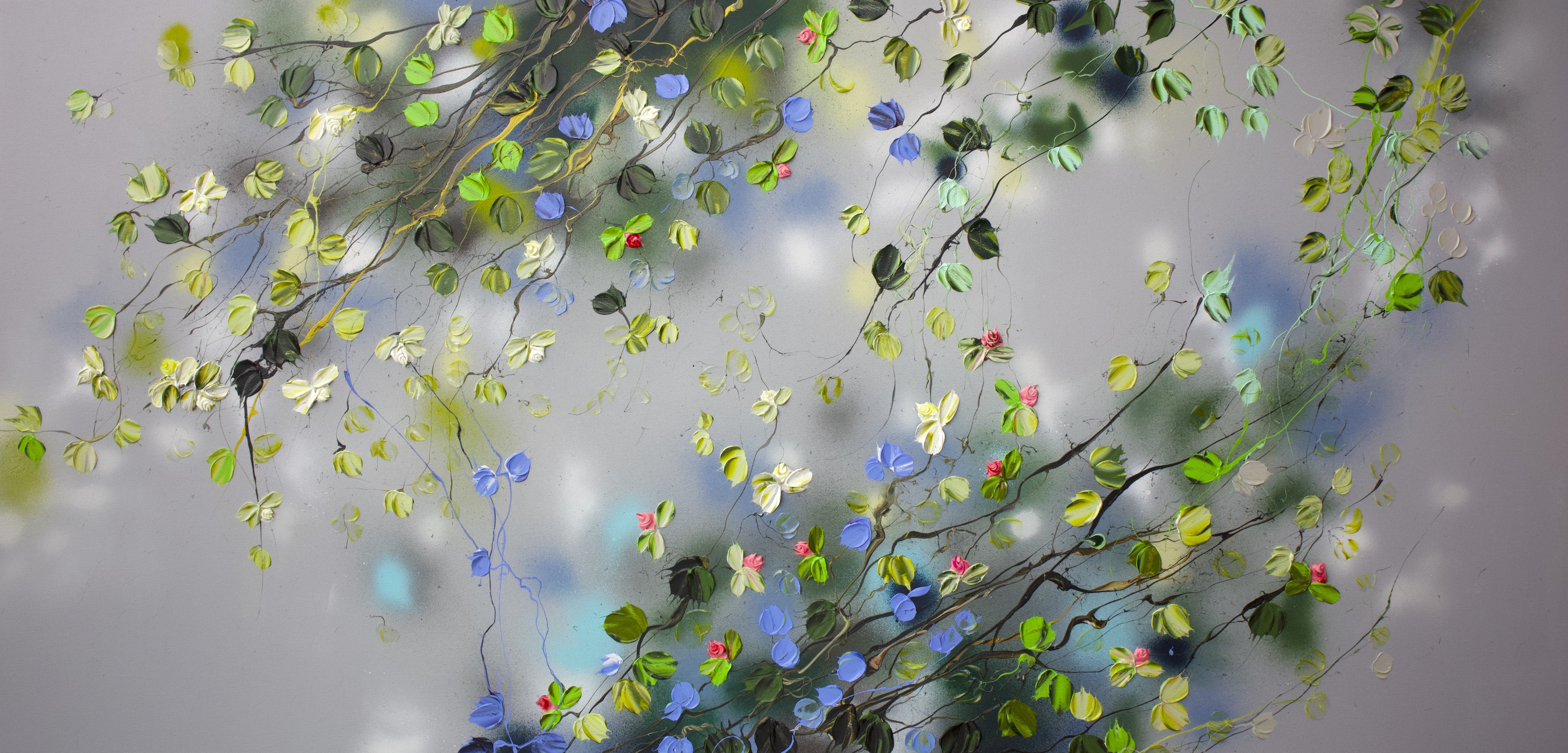 Anastassia Skopp, December Sky: Blooms in Silence - floral very large art Anastassia Skopp, December Sky: Blooms in Silence - floral very large art
