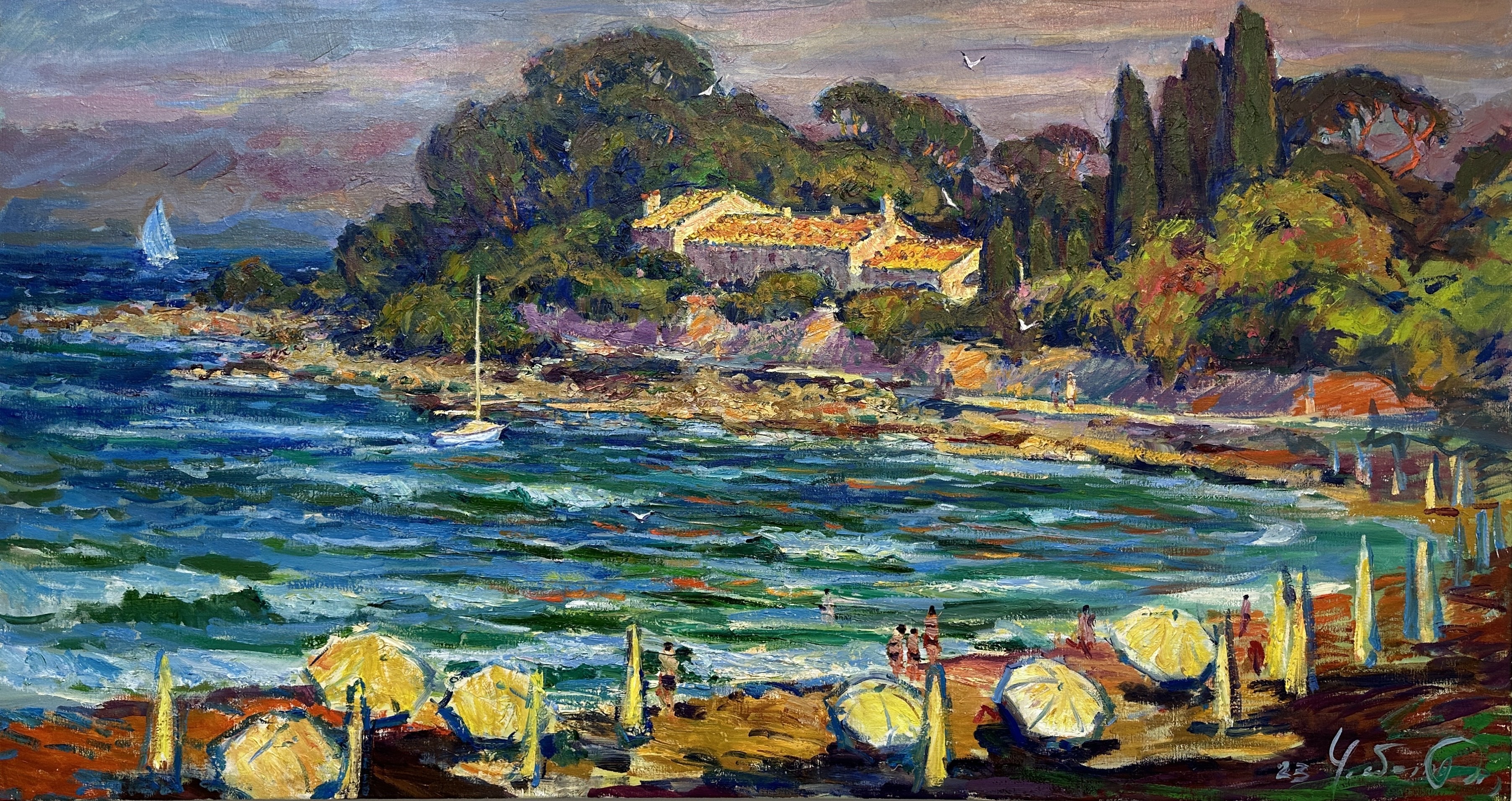 Andrii Chebotaru, Evening Beach, La Garoup, Antibes Andrii Chebotaru, Evening Beach, La Garoup, Antibes