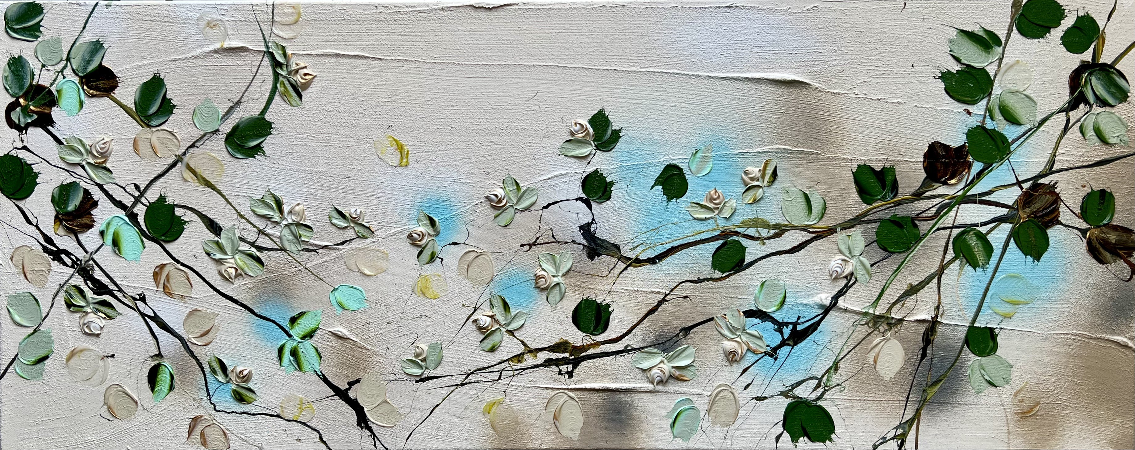 Anastassia Skopp, Caramel Roses II - floral textured painting Anastassia Skopp, Caramel Roses II - floral textured painting