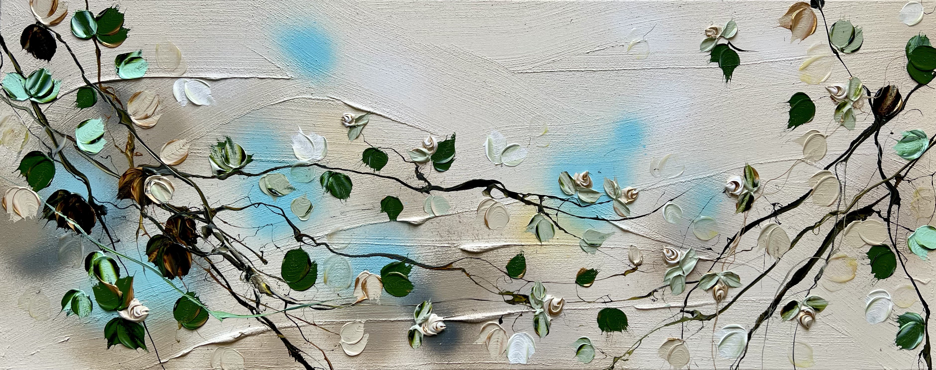Anastassia Skopp, Caramel Roses I - textured floral art Anastassia Skopp, Caramel Roses I - textured floral art