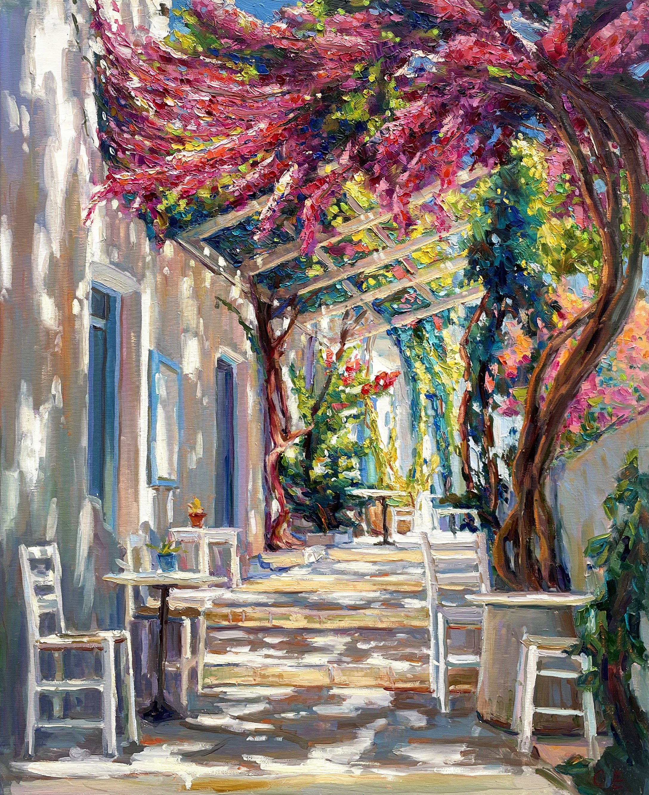 Evgeny Chernyakovsky, Courtyard in Greece Evgeny Chernyakovsky, Courtyard in Greece