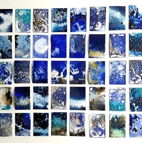 Gemälde, 40 series - Blue submerged paths, Alvaro Petritoli