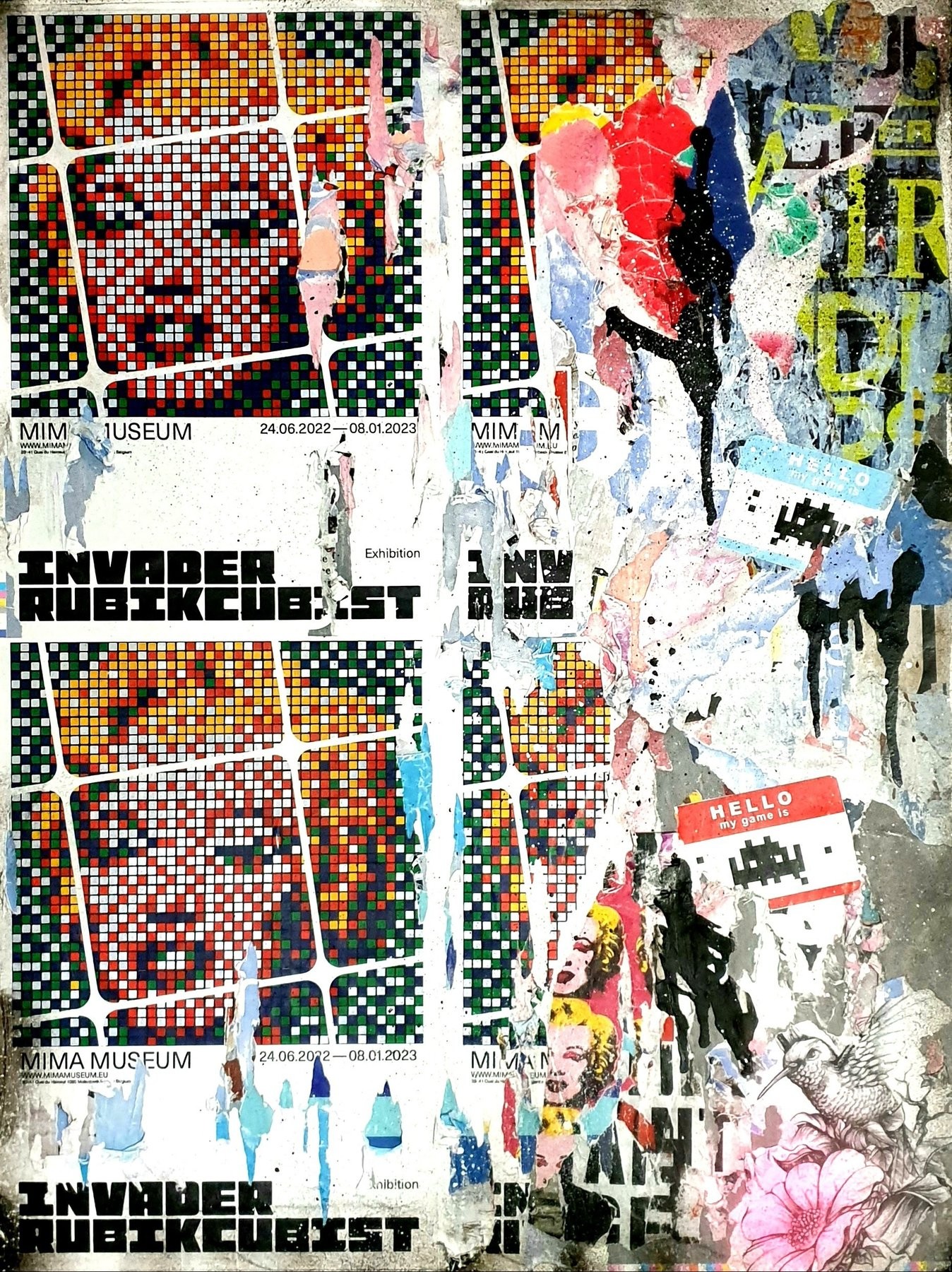 Lasveguix, Invader Marilyn urban wall Lasveguix, Invader Marilyn urban wall