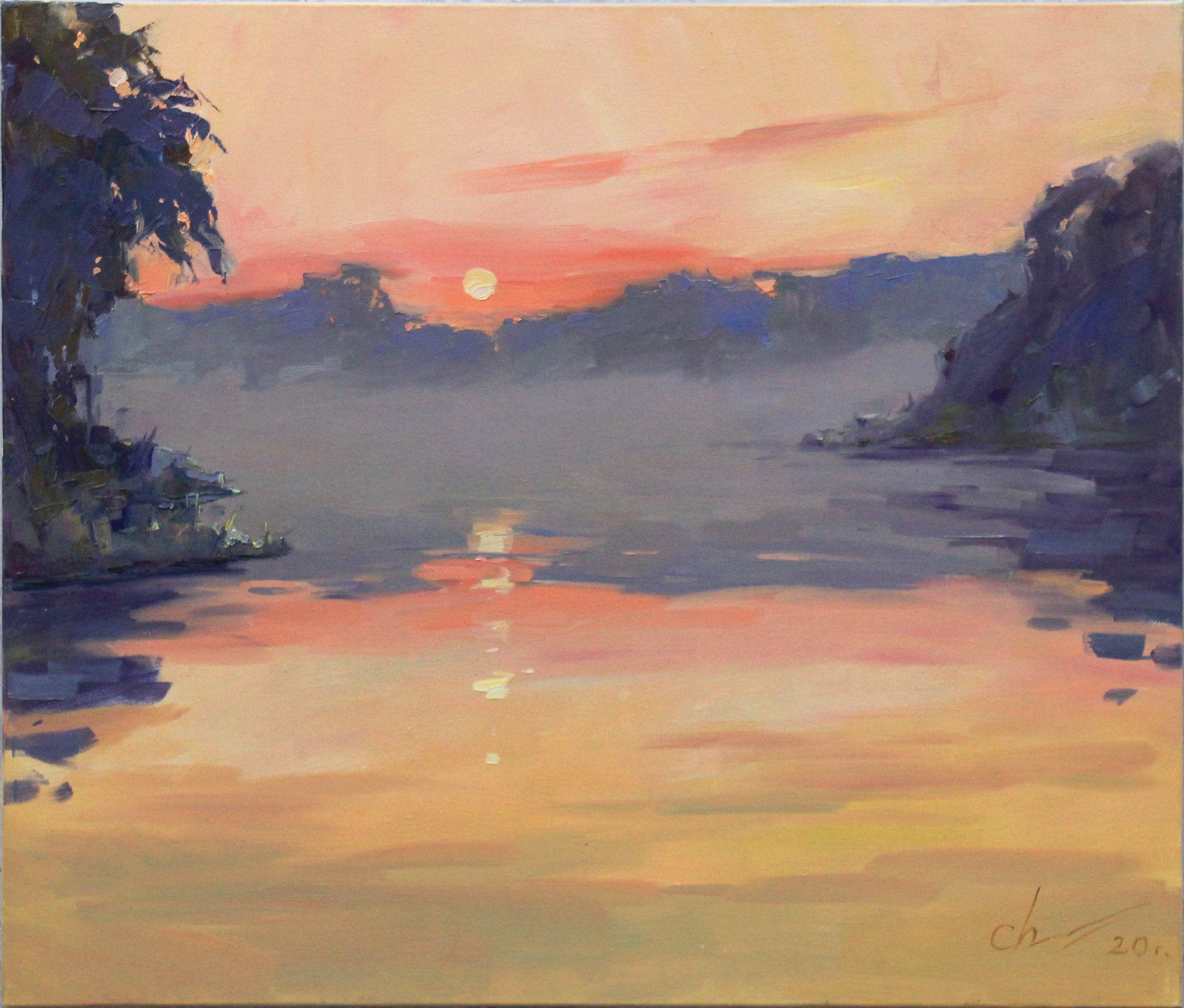Serhii Cherniakovskyi, Sunset by the river Serhii Cherniakovskyi, Sunset by the river
