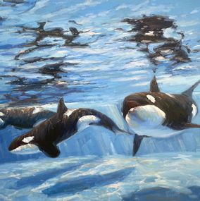Gemälde, Killer whales, Evgeny Chernyakovsky