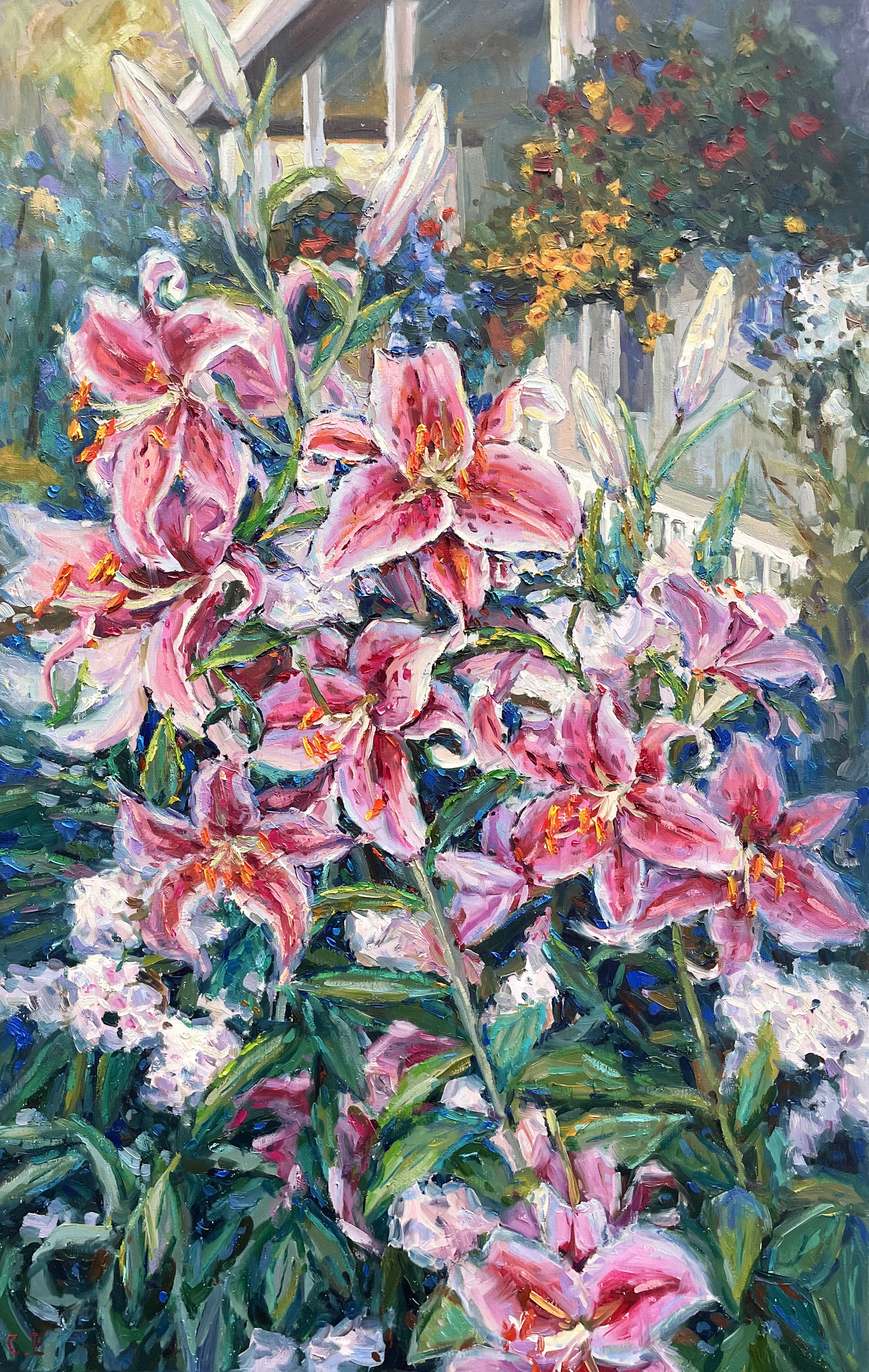 Evgeny Chernyakovsky, Bush of red lilies Evgeny Chernyakovsky, Bush of red lilies