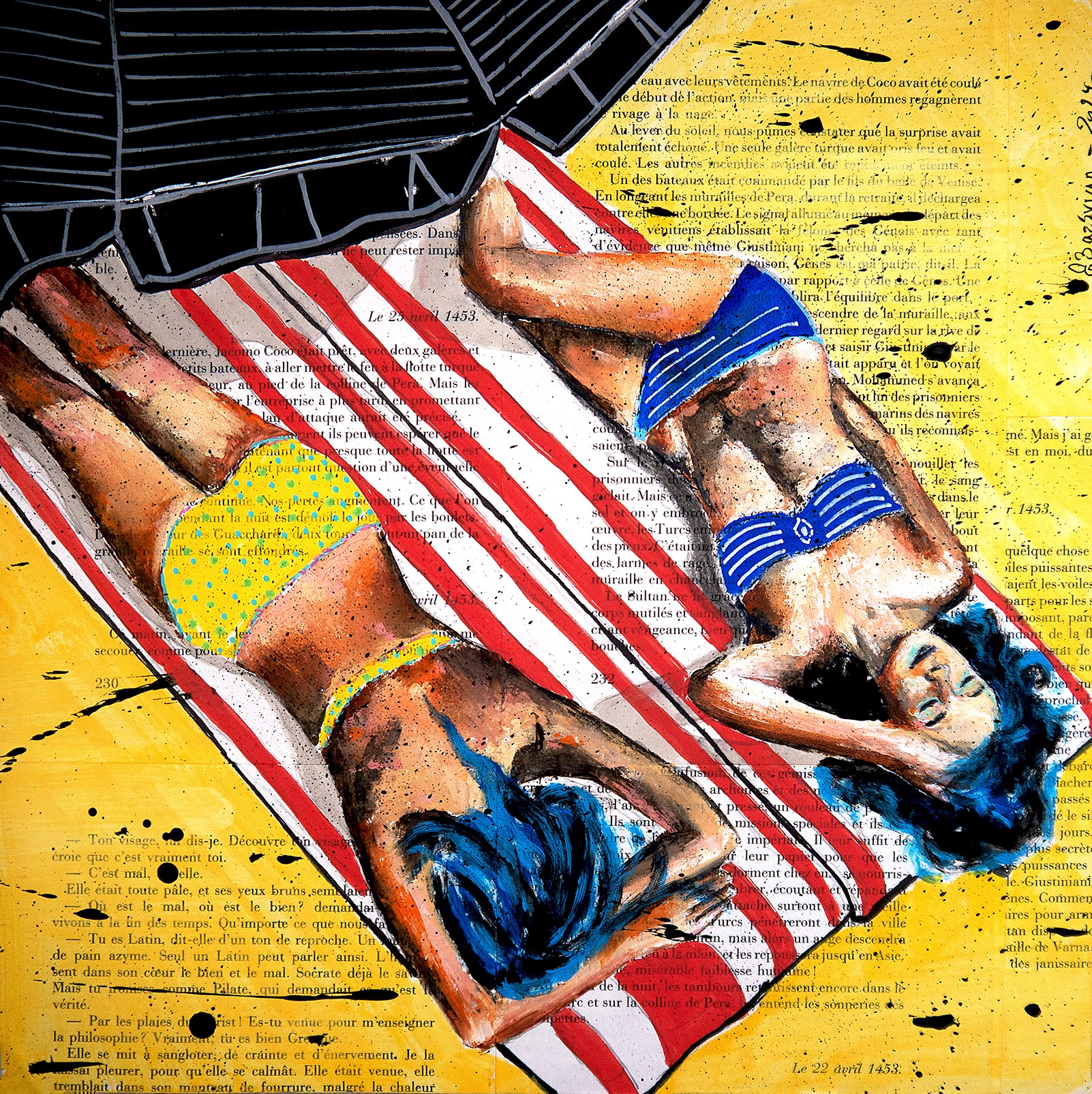 Bazévian Delacapucinière, Summer in La Baule VI - Sun Bathing LA french school artist basel Bazévian Delacapucinière, Summer in La Baule VI - Sun Bathing LA french school artist basel