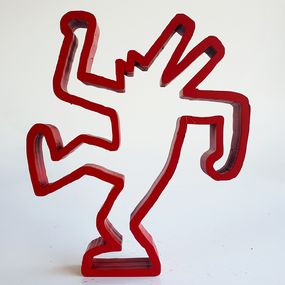 Sculpture, Chien dance rouge Haring, SpyDDy