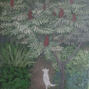 Gemälde, Sumac Tree and the White Dog, Tinatin Chkhikvishvili