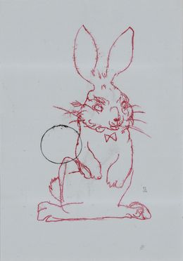 Fine Art Drawings, White Rabbit 15, Eulogia Merle