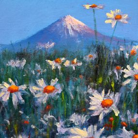 Gemälde, Japanese meadow daisies, Elena Lukina