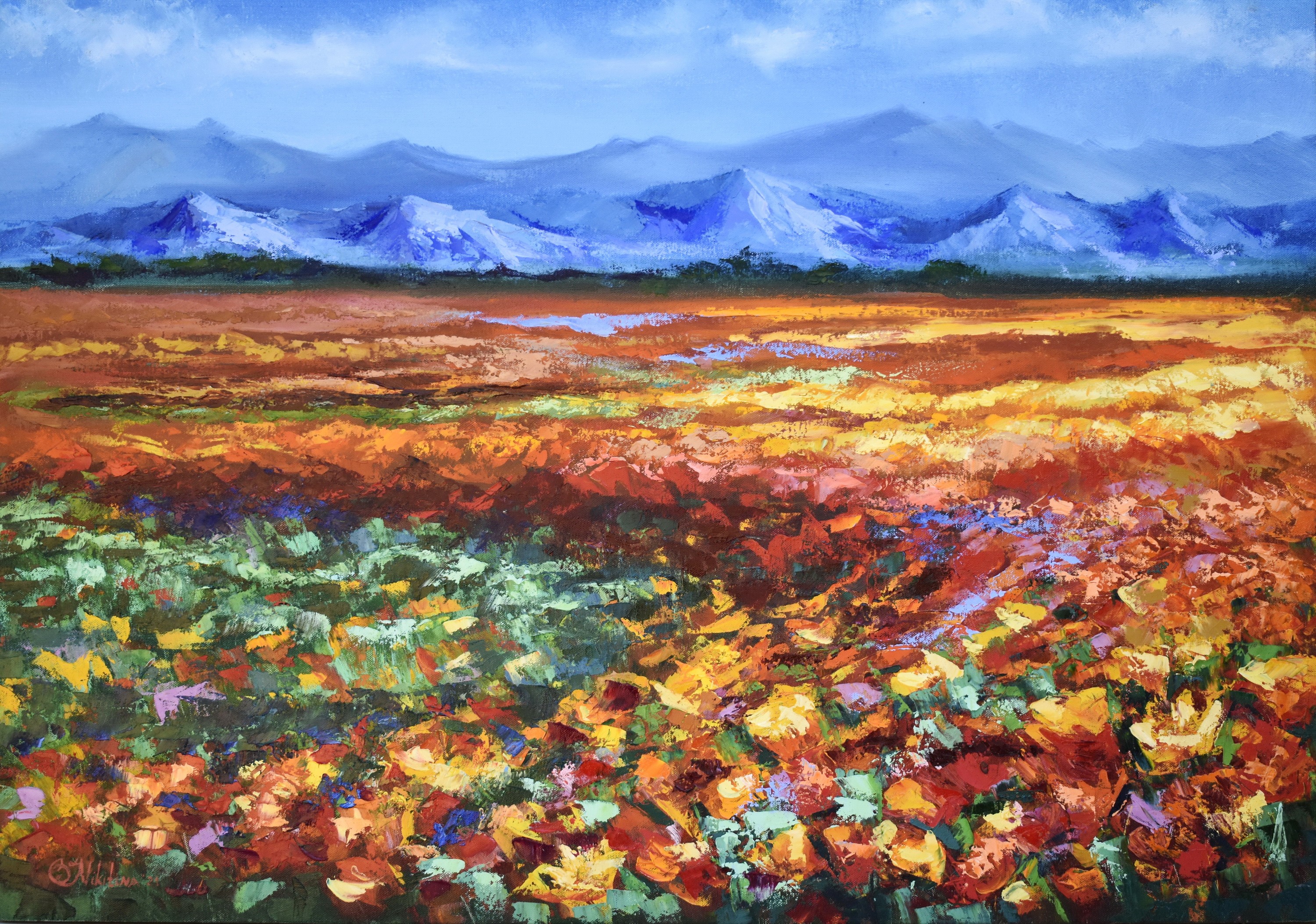 Olga Nikitina, Meadow Painting Poppies Flowers Olga Nikitina, Meadow Painting Poppies Flowers