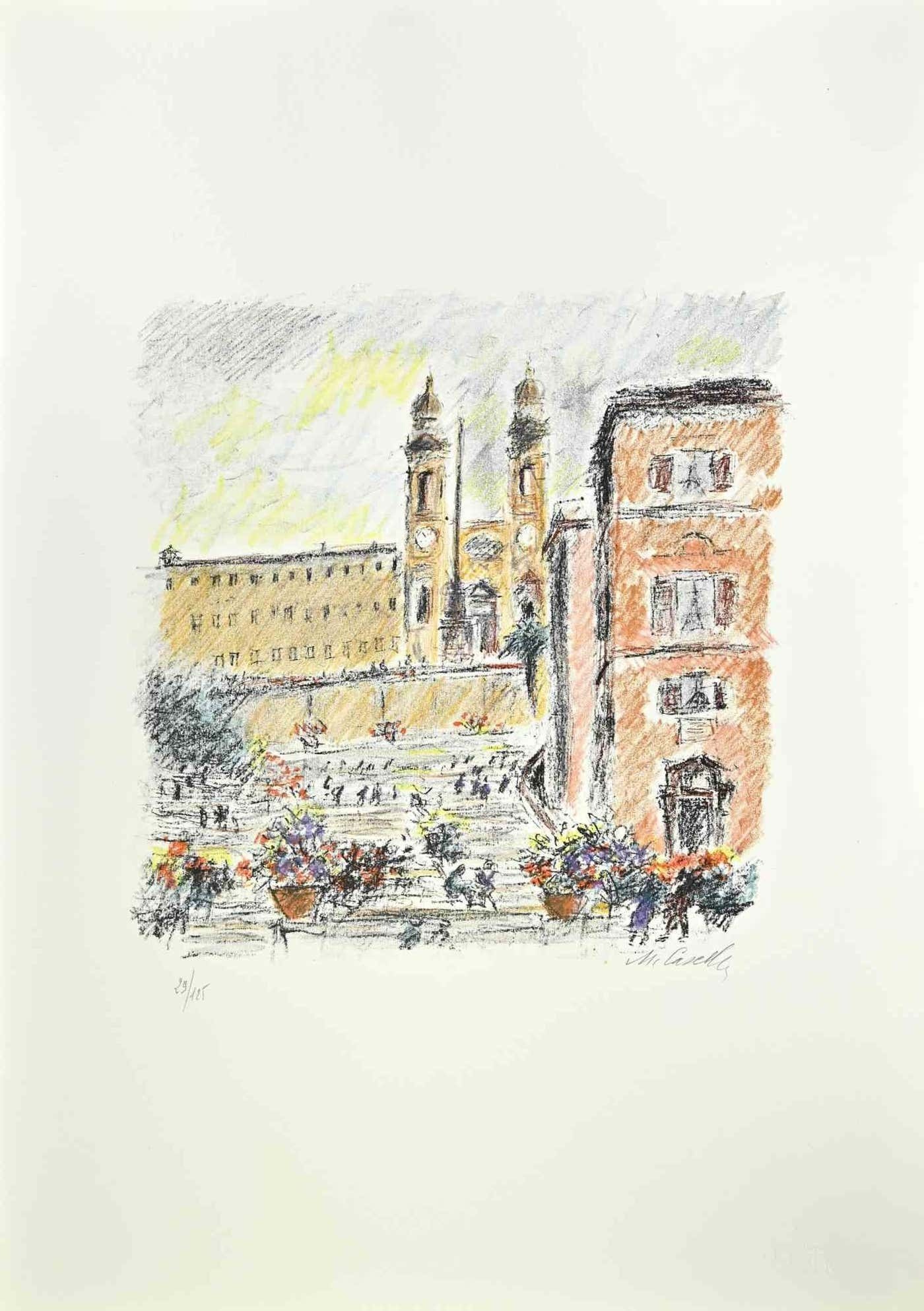 Michele Cascella, Piazza di Spagna Michele Cascella, Piazza di Spagna