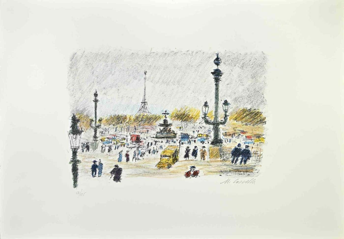 Michele Cascella, Paris Along the Seine Michele Cascella, Paris Along the Seine