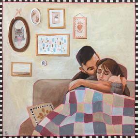 Painting, Couple, Sweet Home series, Olha Vlasova