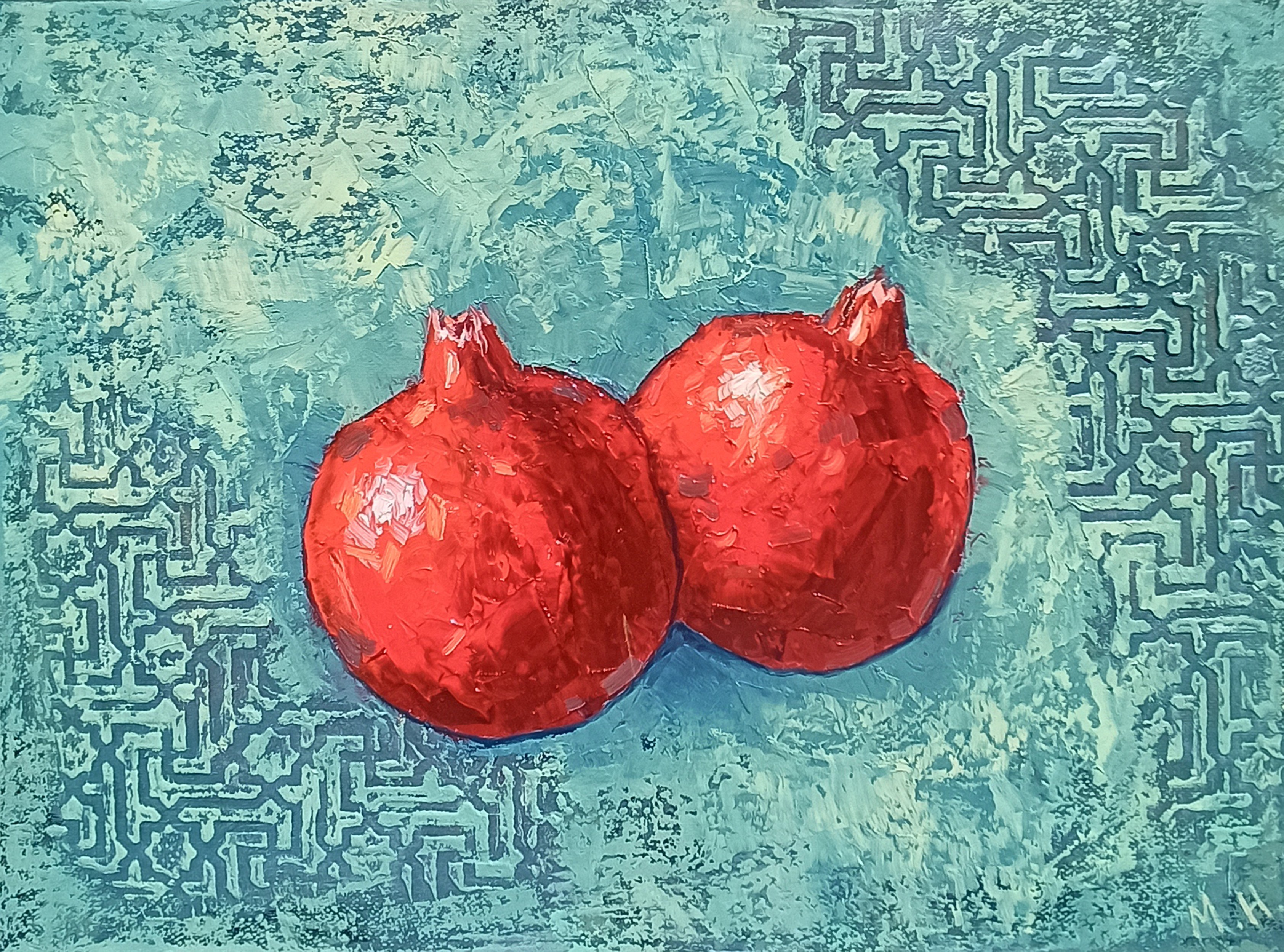 Hasmik Mamikonyan, Pomegranates: A Textured Contrast Hasmik Mamikonyan, Pomegranates: A Textured Contrast