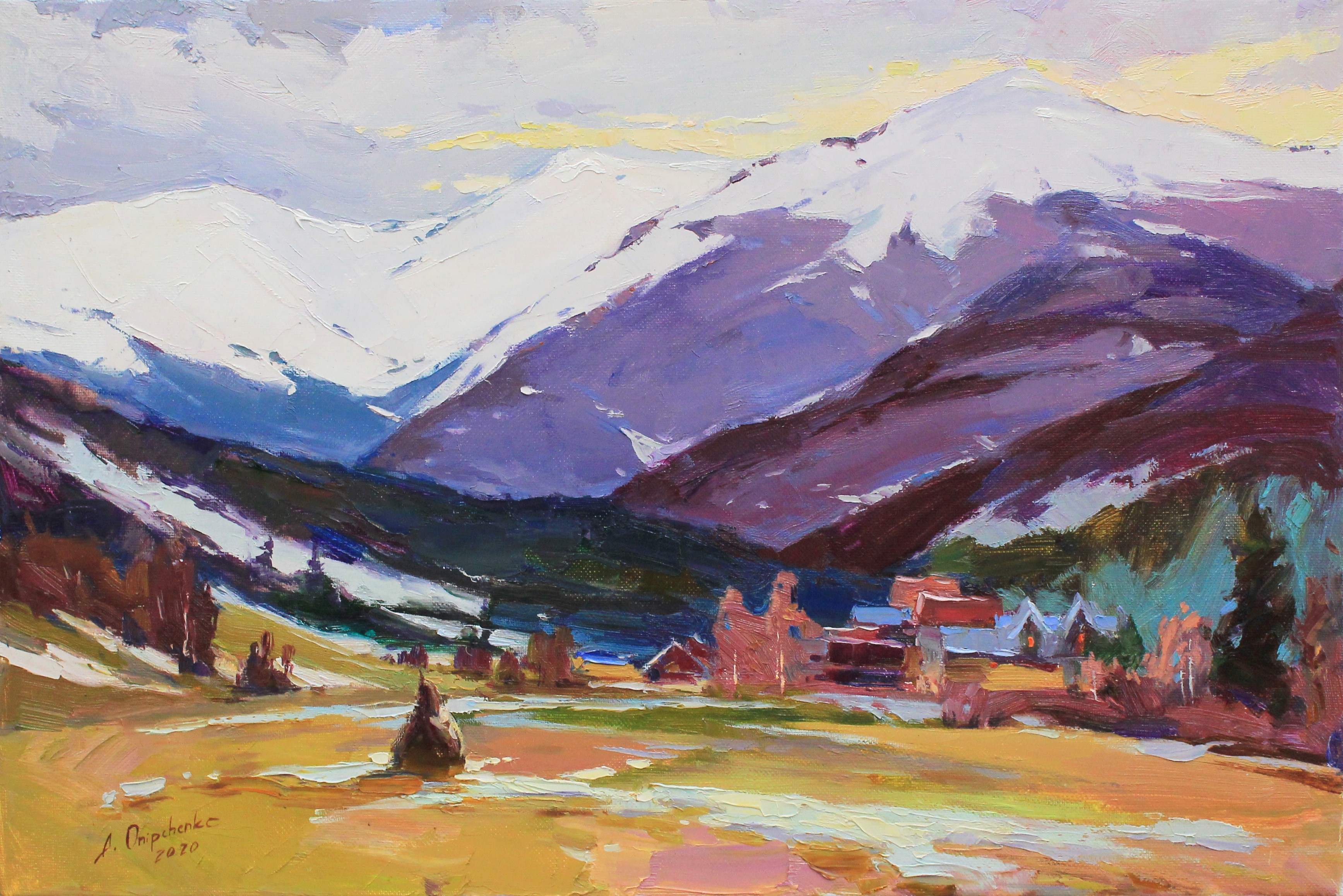Alisa Onipchenko-Cherniakovska, Spring evening in the mountains Alisa Onipchenko-Cherniakovska, Spring evening in the mountains